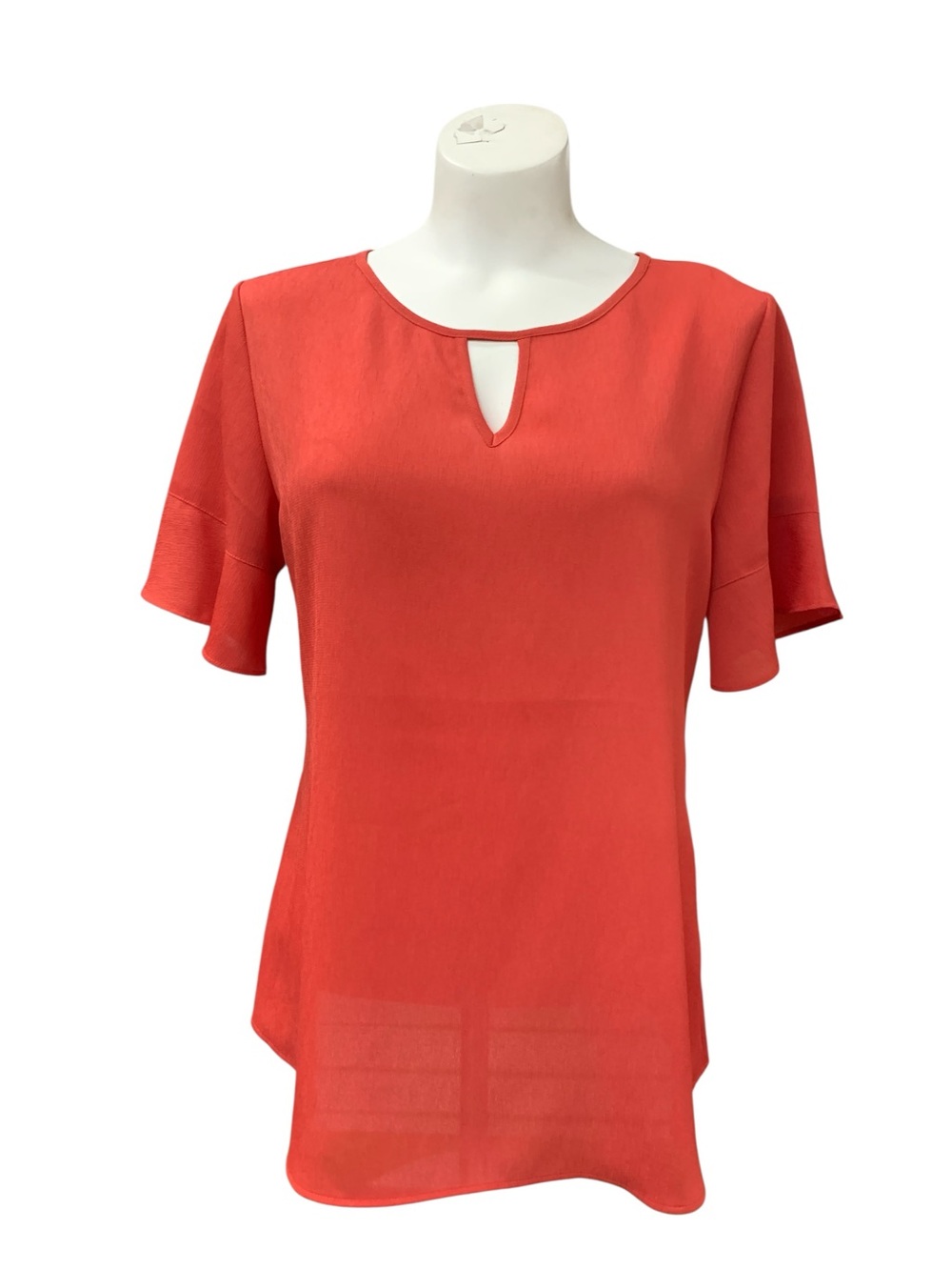 Van Heusen Women’s Keyhole Flutter-Sleeve Blouse - Red Size S